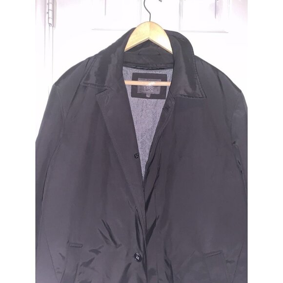 Marks and Spencer Black Rain Outdoor Trench Removable Lining Jacket Coat Large - Picture 3 of 11